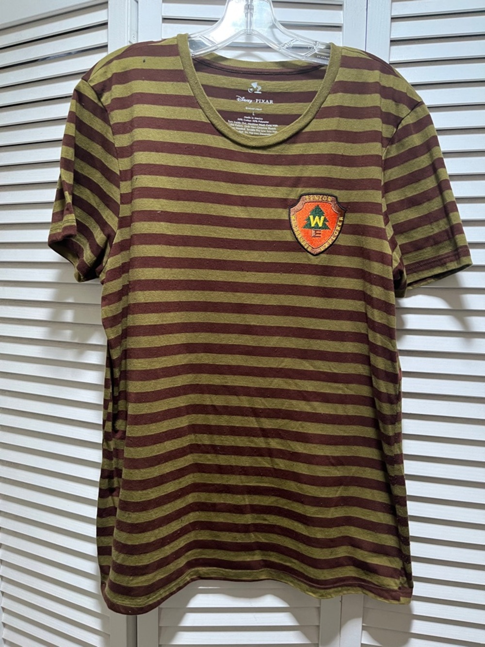 Disney Pixar wilderness explorer Olive & Brown Striped Crew Neck T-Shirt